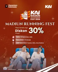 KAI Tebar Diskon Tiket hingga 30 Persen, Buruannya Peserta Madiun Running Fest 2026