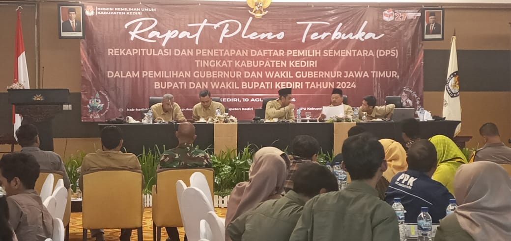 KPU Kabupaten Kediri Bahas Rapat Pleno Rekapitulasi DPSÂ 