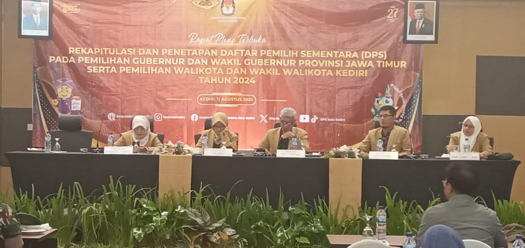 KPU Kota Kediri Tetapkan Daftar Pemilih Sementara 222.596 Pemilih