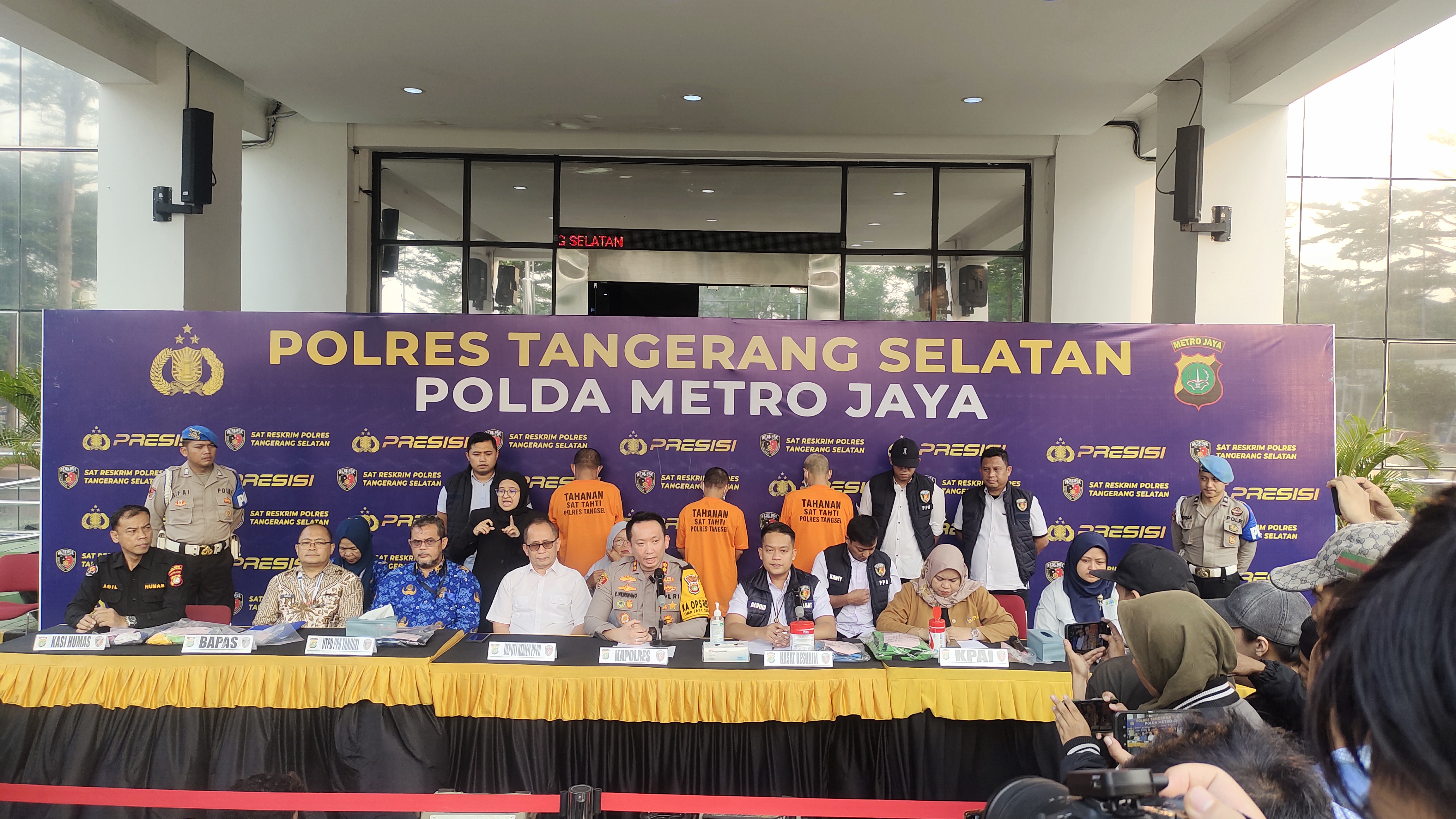 Pelaku Pencabulan Digelandang Polres Tangsel, Mulai Dari Ojek Online, Ayah Tiri hingga Ayah Kandung
