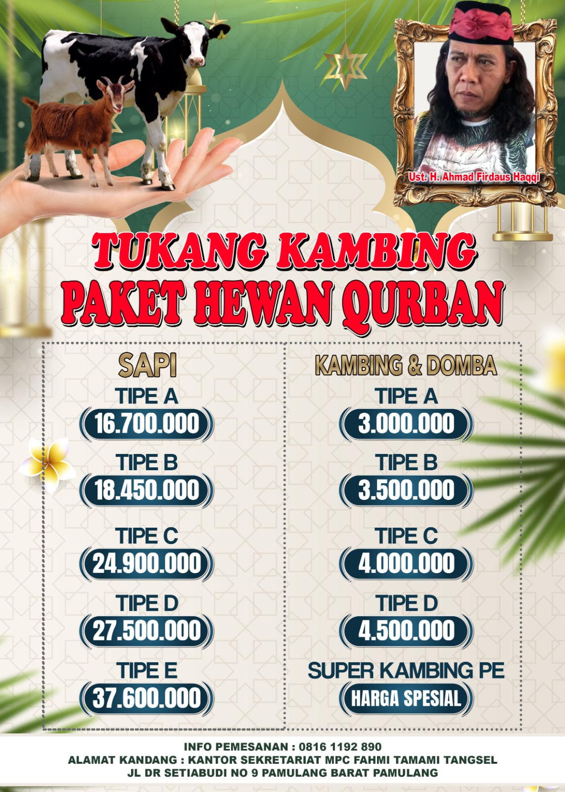 MPC Fahmi Tamami  Tangsel Sediakan Hewan Kurban Berkualitas, Ragam Pilihan Dengan Harga Bersahabat