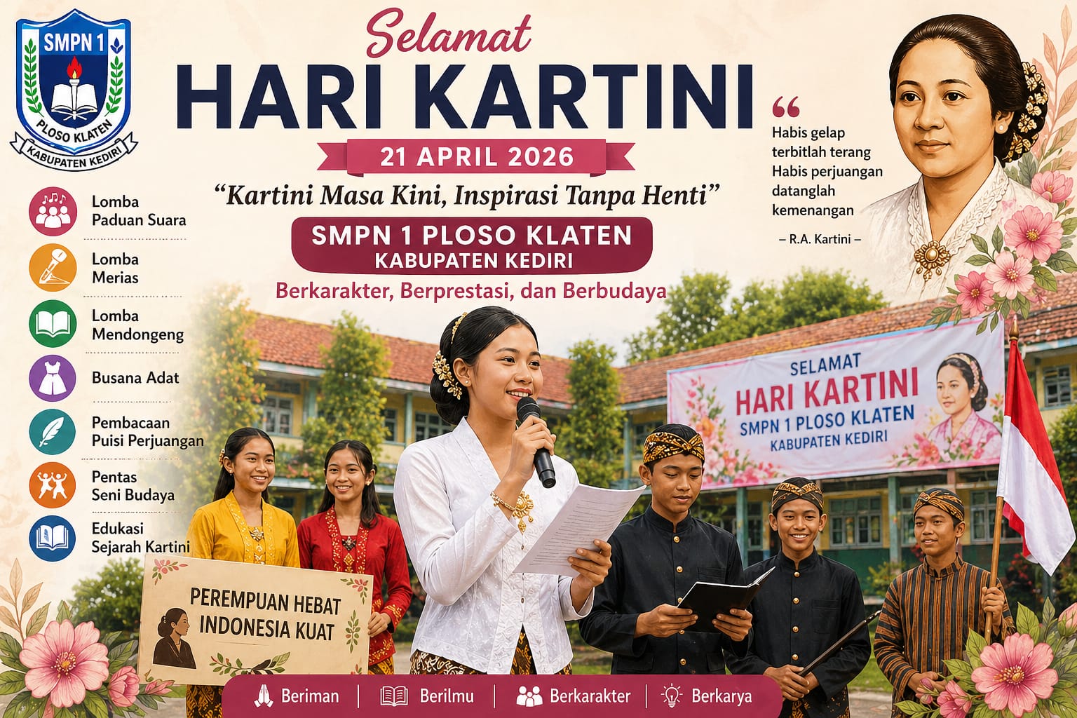 Hari Kartini SMPN 1 Plosoklaten Tanamkan Karakter Pelajar